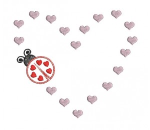 Stickmuster - Ladybug Herz